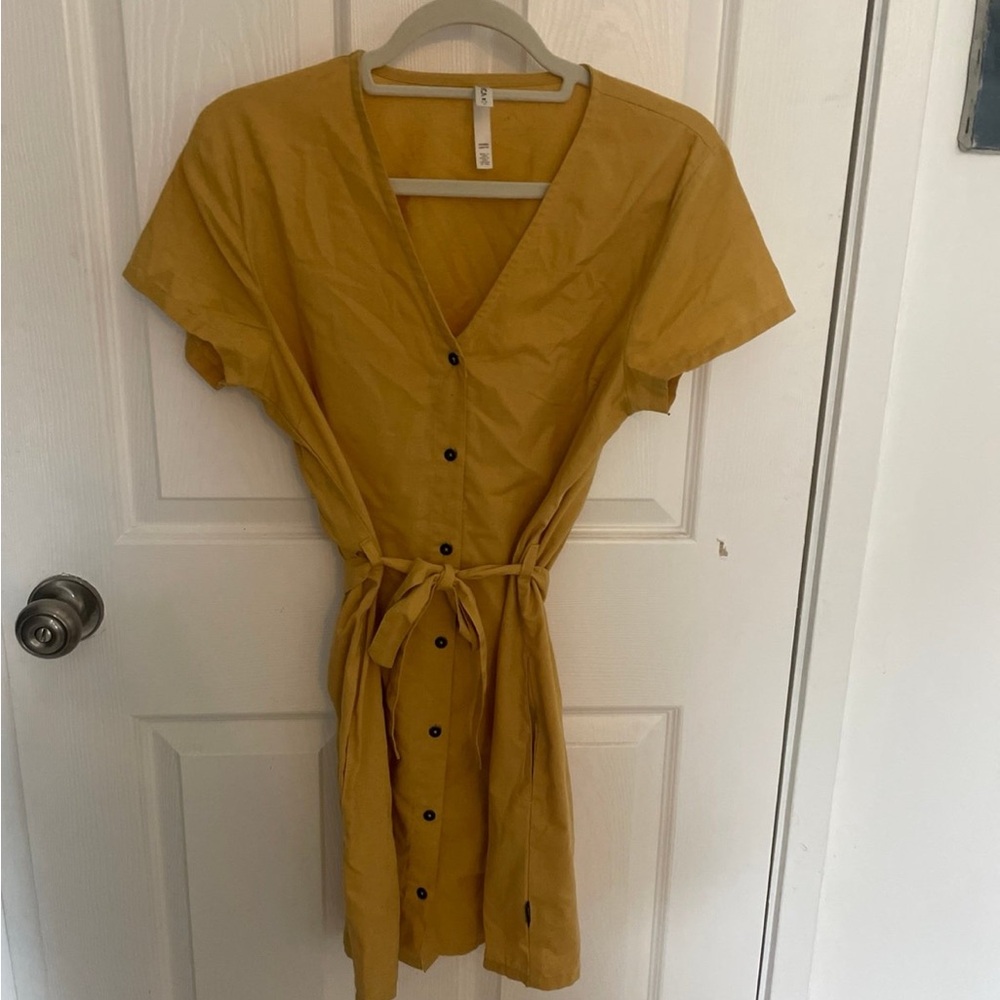 Yellow button down RVCA dress